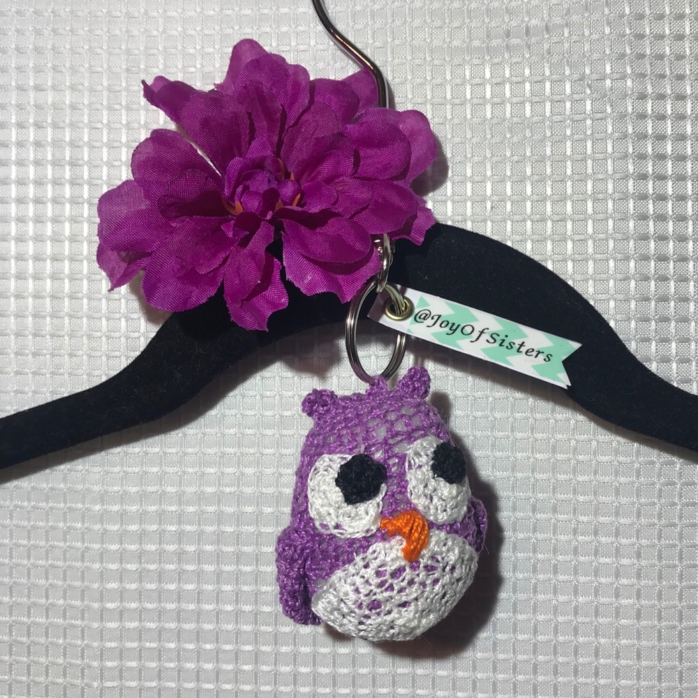 @JoyofSisters exclusive! Purple hand crochet owl